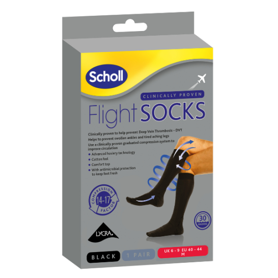 Scholl Flight Socks Cotton Medium Size 6.5-9